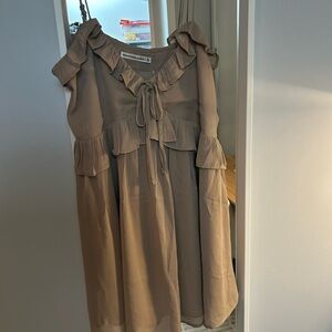Abercrombie NEW WITH TAGS Tan Ruffled Sleeveless Dress